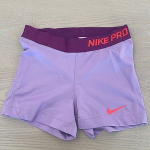 Purple Nike Pro Dri-Fit Shorts